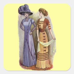 Vintage Dresses Square Sticker