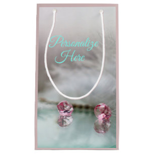 Vintage dressing table teal pink grey small gift bag