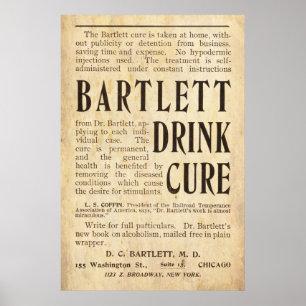 Vintage Drink Cure Ad from 1899 Poster
