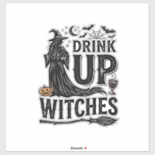 Vintage Drink Up Witches Halloween Shirt Design_1