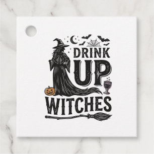 Vintage Drink Up Witches Halloween Shirt Design_1 Favour Tags