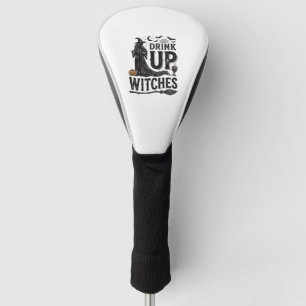 Vintage Drink Up Witches Halloween Shirt Design_1 Golf Head Cover