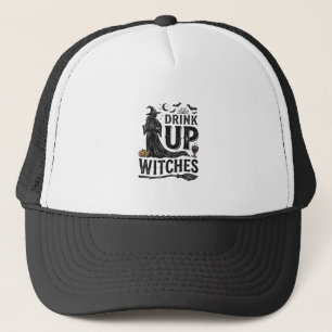 Vintage Drink Up Witches Halloween Shirt Design_1 Trucker Hat