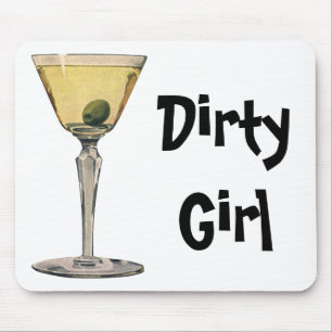 Vintage Drinks Beverages, Martini Olive Cocktail Mouse Pad