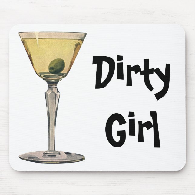 Vintage Drinks Beverages, Martini Olive Cocktail Mouse Pad (Front)