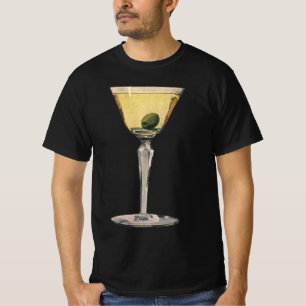 Vintage Drinks Beverages, Martini Olive Cocktail T-Shirt