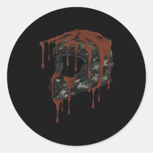 Vintage Drip Melt Motocross Helmet Dirt Bike Racin Classic Round Sticker