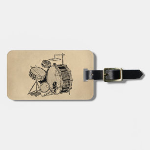 Vintage Drum Kit Drums Luggage Tag
