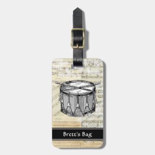 Vintage Drum Music Luggage Tag