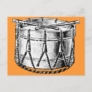 Vintage Drum Print Postcard
