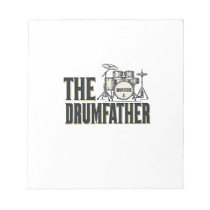 Vintage Drumfather Drummer Quote Vector Design_1 Notepad
