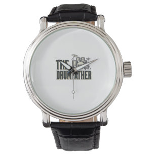 Vintage Drumfather Drummer Quote Vector Design_1 Watch