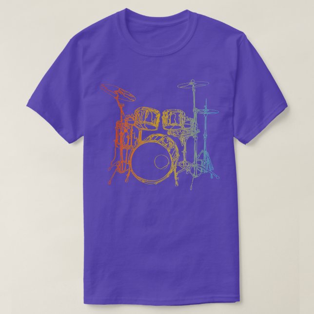 Vintage Drummer Drum Kit  T-Shirt (Design Front)