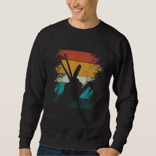 Vintage Drummer Drum Sticks Rock & Roll Hand Horns Sweatshirt