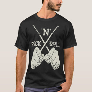 Vintage Drummer Drum Sticks Rock & Roll Rock & Rol T-Shirt
