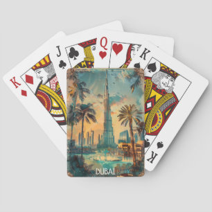 Vintage Dubai United Arab Emirates Burj Khalifa Playing Cards