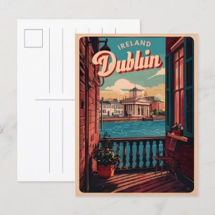 Vintage Dublin city, Ireland republic travel gifts Postcard