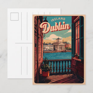 Vintage Dublin city, Ireland republic travel gifts Postcard