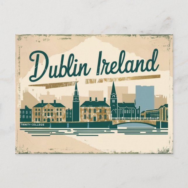 Vintage Dublin, Ireland Postcard (Front)