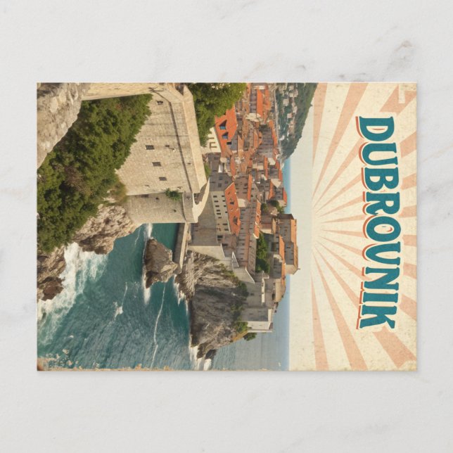 Vintage Dubrovnik Mediaeval Charm Postcard (Front)