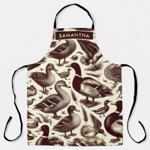 Vintage Duck and Goose Pattern Apron