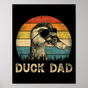 Vintage Duck Dad Duck Lovers Daddy Father&# s Day Poster