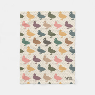 Vintage Duck Fleece Blanket Farm Animal Gift