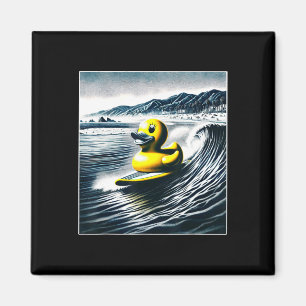 Vintage Duck Surfing Funny Summer Surf Beach 90s D Magnet