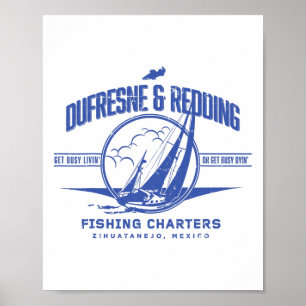 Vintage Dufresne And Redding Fishing Charters Poster