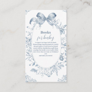 Vintage Dusty Blue Bow Books for Baby Enclosure Card