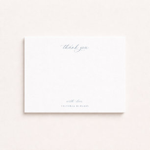 Vintage Dusty Blue Chinoiserie Floral Thank You Card