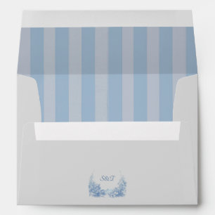Vintage Dusty Blue Contemporary Envelope