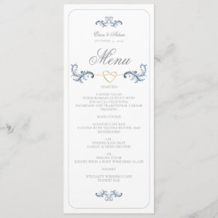 Vintage Dusty Blue Wedding Menu