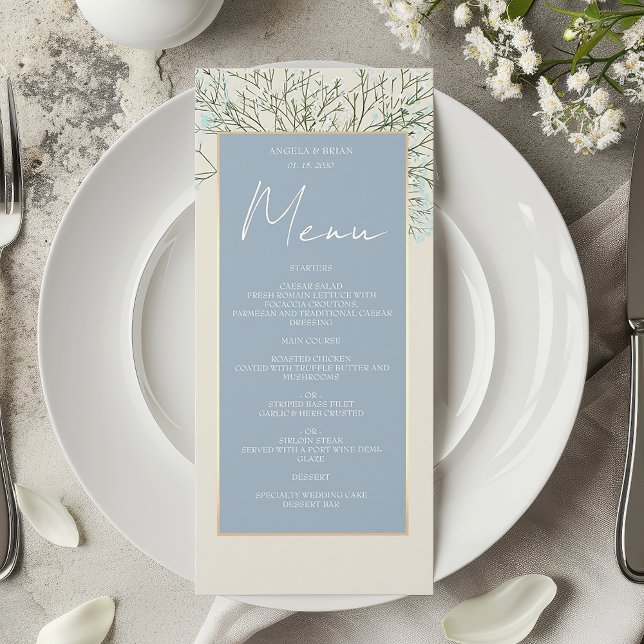 Vintage Dusty Blue Wedding Menu (Creator Uploaded)