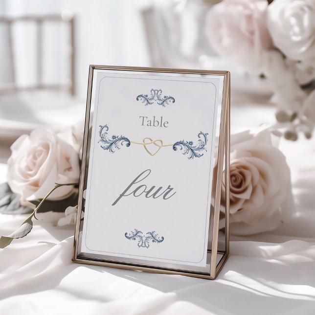 Vintage Dusty Blue Wedding Table Number (Creator Uploaded)