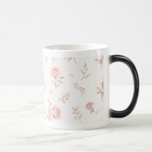 Vintage Dusty Pink Rose Floral Pattern Coffee Mug