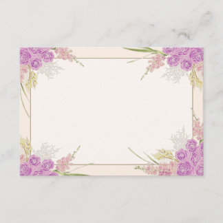 Vintage Dusty Rose Ombré Bow and Bouquet Enclosure Card