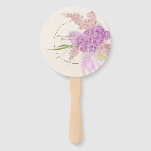 Vintage Dusty Rose Ombré Bow and Bouquet Hand Fan