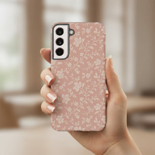 Vintage Dusty Rose Pink Florals Elegant Romantic Samsung Galaxy Case