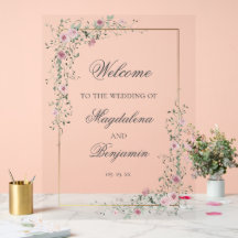 Vintage Dusty Rose Sage Green Wedding Welcome