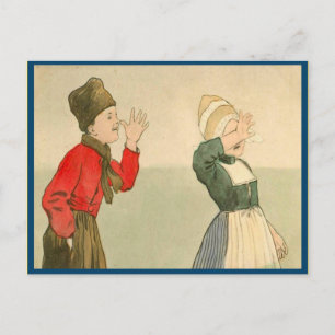 Vintage Dutch children in national costume Postcard