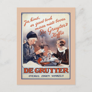 Vintage Dutch coffee advertising Postcard