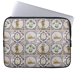 Vintage Dutch Delft Tiles 17th Century pottery art Laptop Sleeve