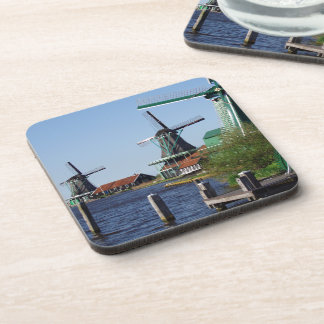 Vintage Dutch Folklore Red White Green Windmill Coaster