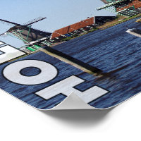 Vintage Dutch Folklore Red White Green Windmill