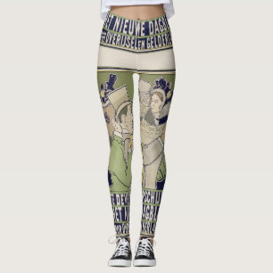 Vintage dutch newspaper advert leggings
