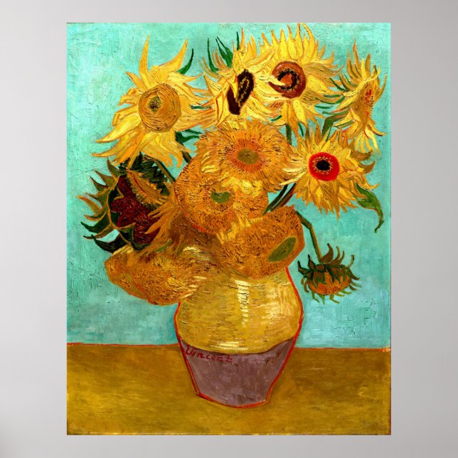 Vintage Dutch Sunflowers by Vincent van Gogh Poster (Front)