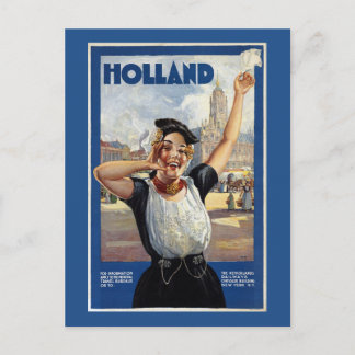 Vintage Dutch Travel Poster Postcard
