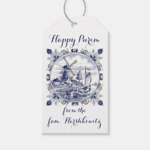 Vintage Dutch Windmill For Hershkowitz Family Gift Tags