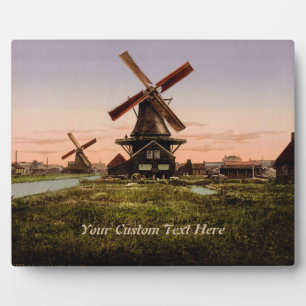 Vintage Dutch Windmills custom plaque